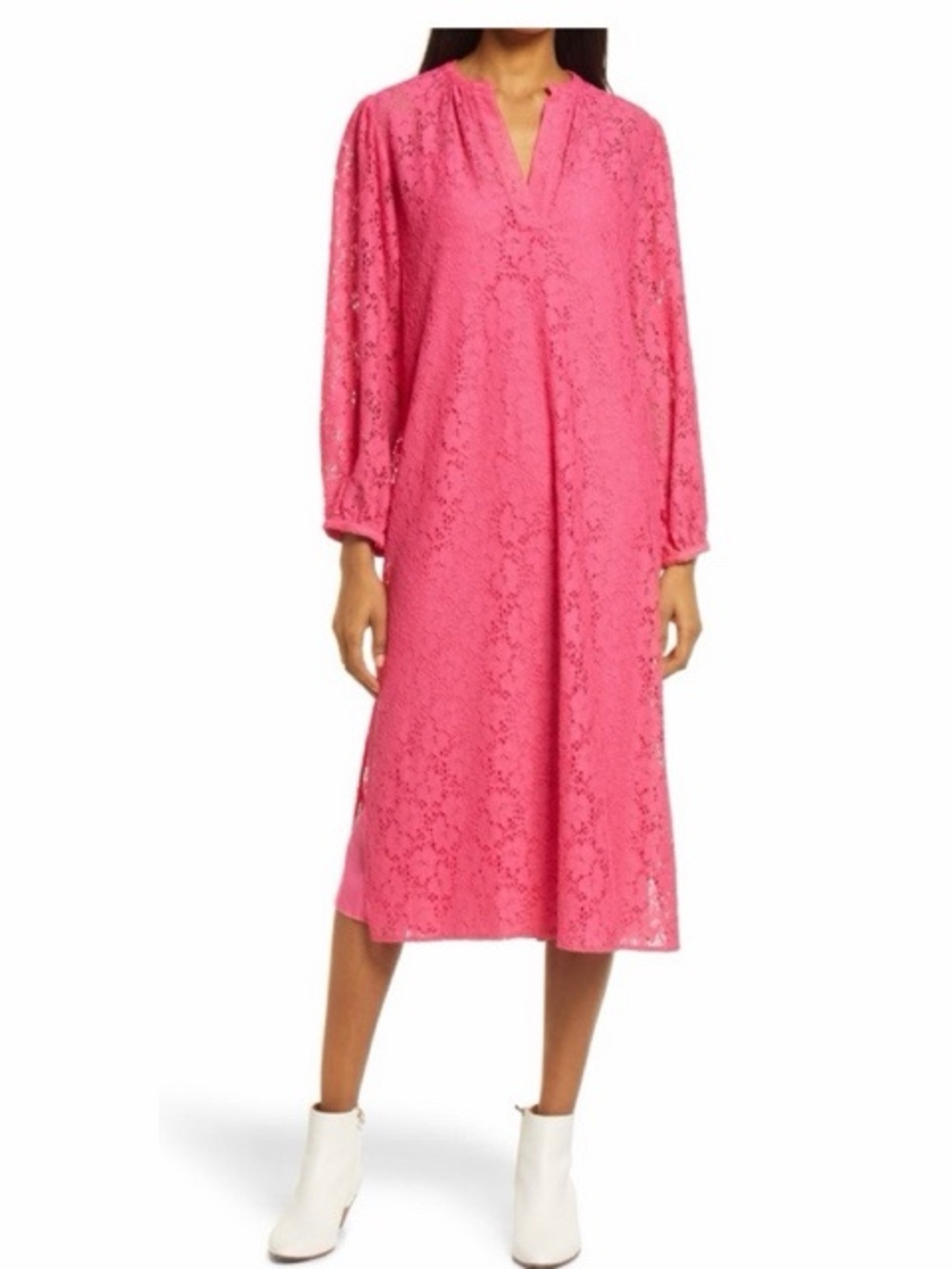 Treasure &‎ Bond Pink Lace Long Sleeve Dress NWT